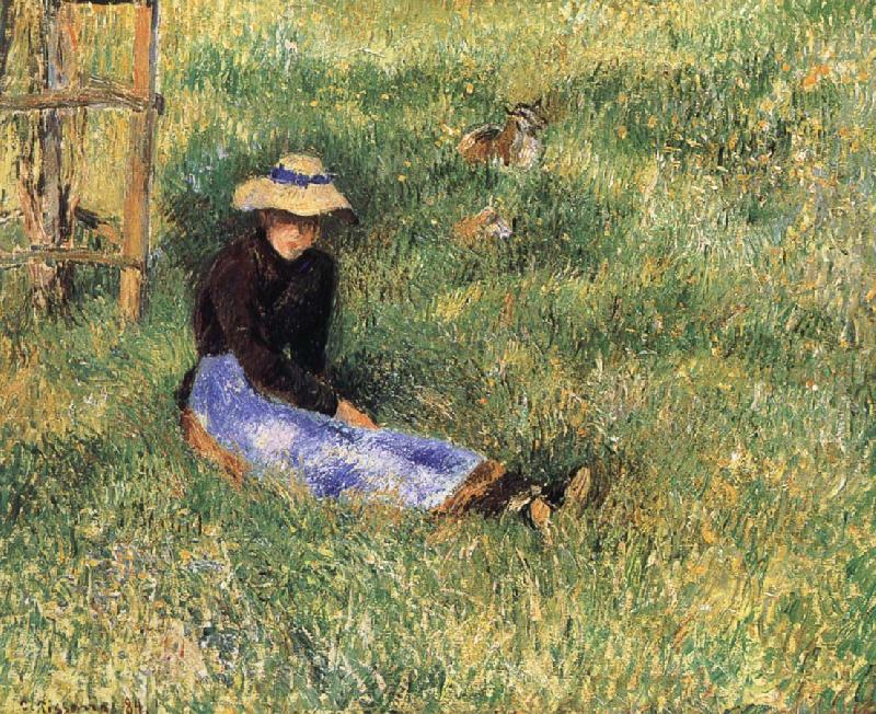 Woman and goats, Camille Pissarro